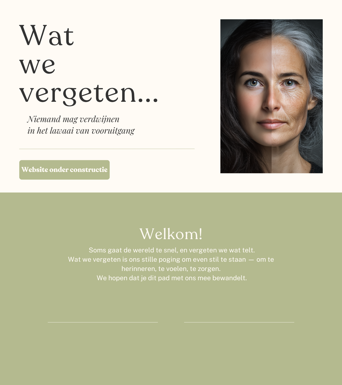 Portret van vrouw jong en oud naast elkaar